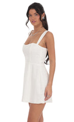 Jacquard Corset A-Line Dress in White