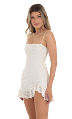 Ruffle Dress in White