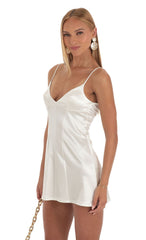 Satin Dress in White
