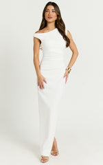Genie Maxi Dress - Off The Shoulder Dress in White