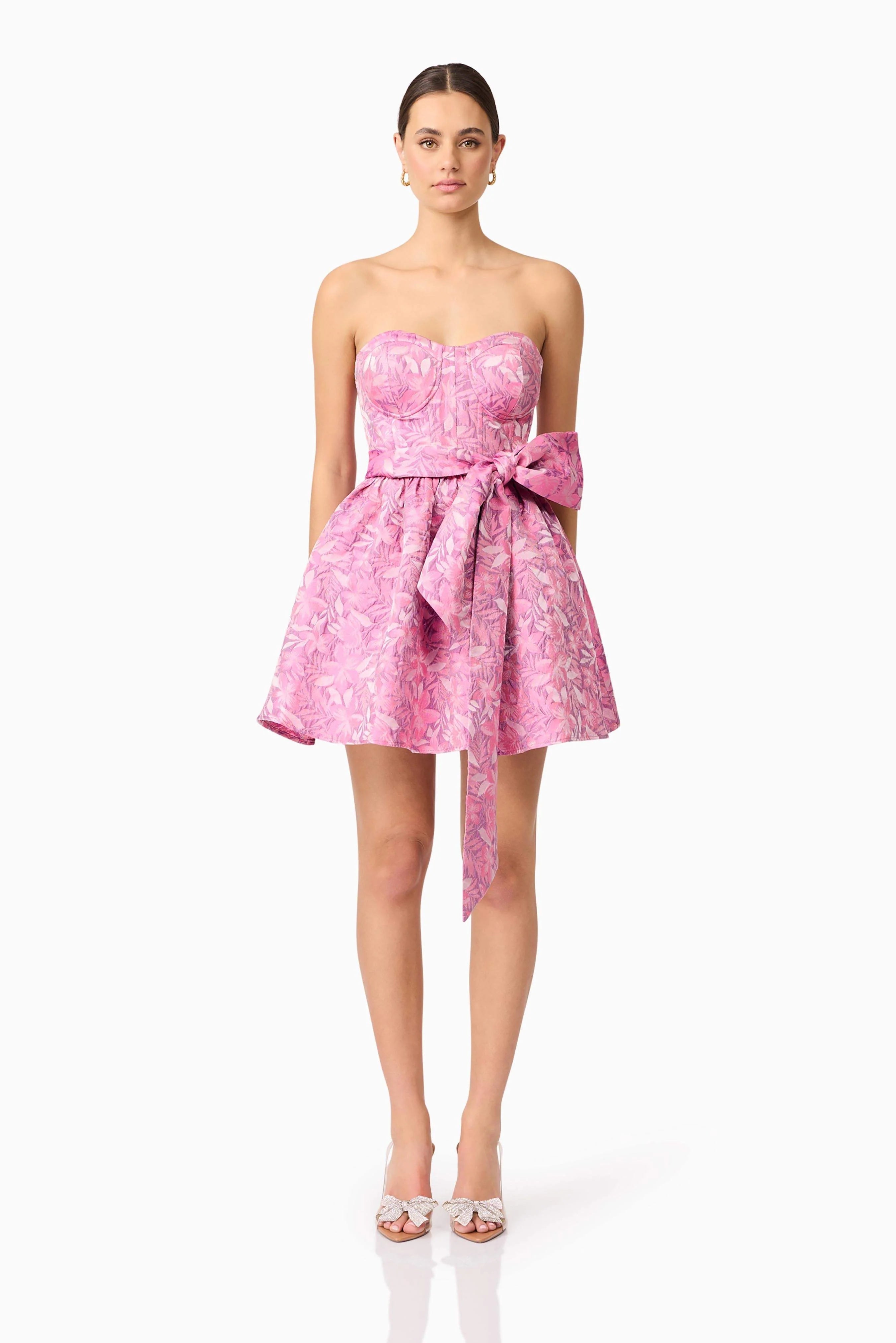 Nadeen A-Line Mini Dress in Pink
