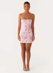 Moorey Beaded Mini Dress - Pink