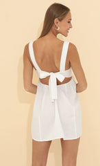 Jacquard Fit and Flare Dress in White