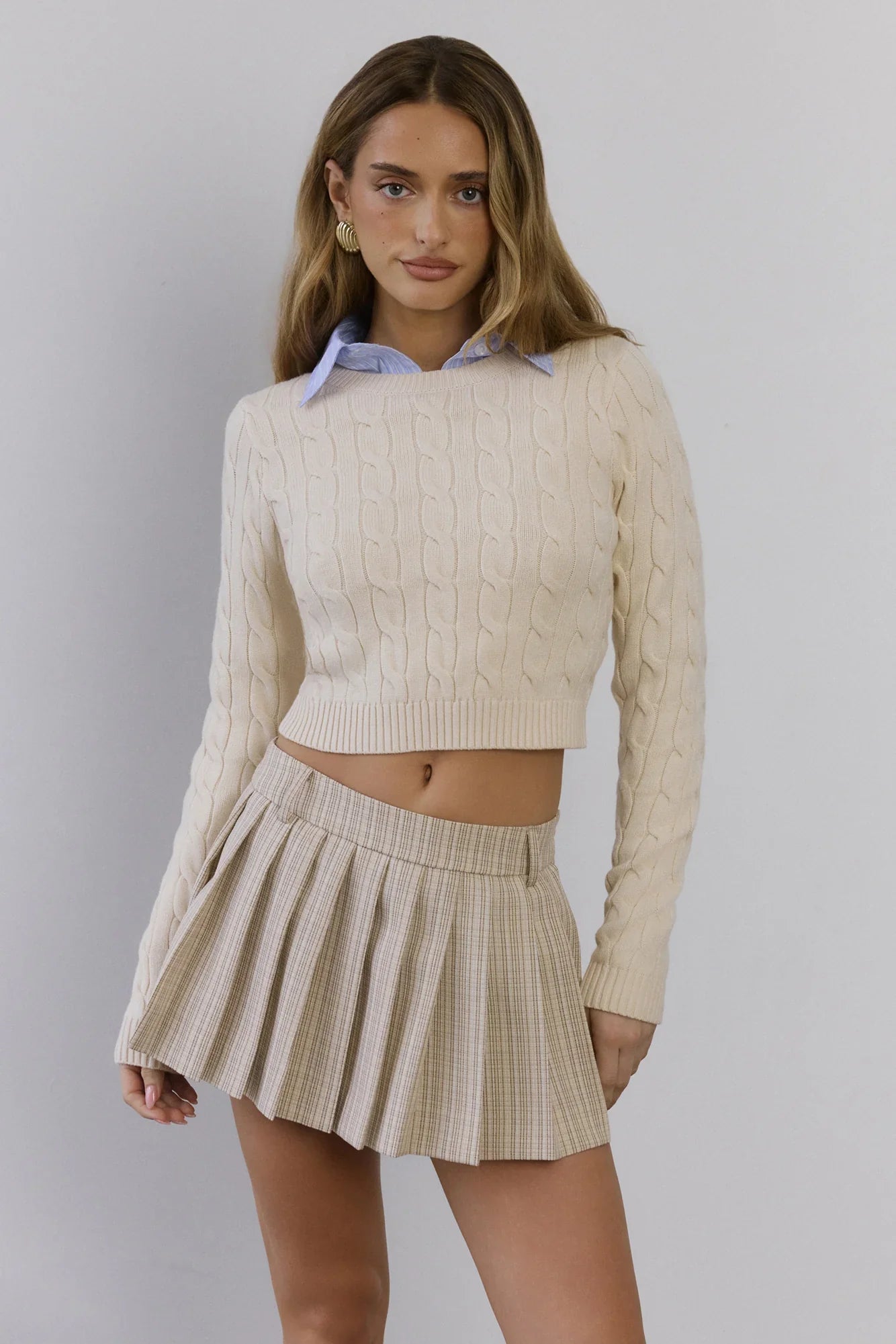 The Exclusive Cable Knit Sweater Cream