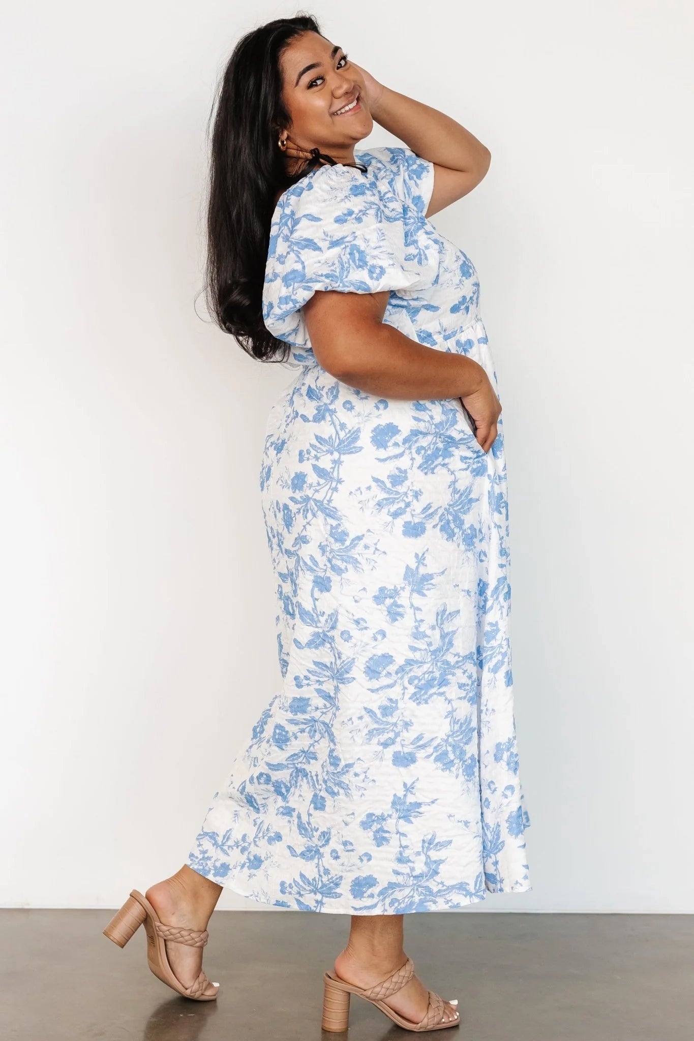 Graceland Maxi Dress | White + Blue Floral