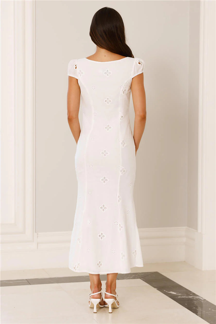 Oceanfront Dreams Midi Dress White