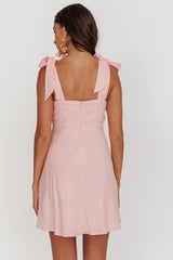 Mykonos Morning Shoulder Mini Dress Baby Pink