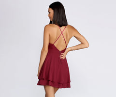Never Too Much Chiffon Skater Dress