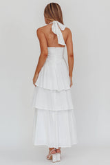 Shaya Tiered Ruffle Maxi Dress White