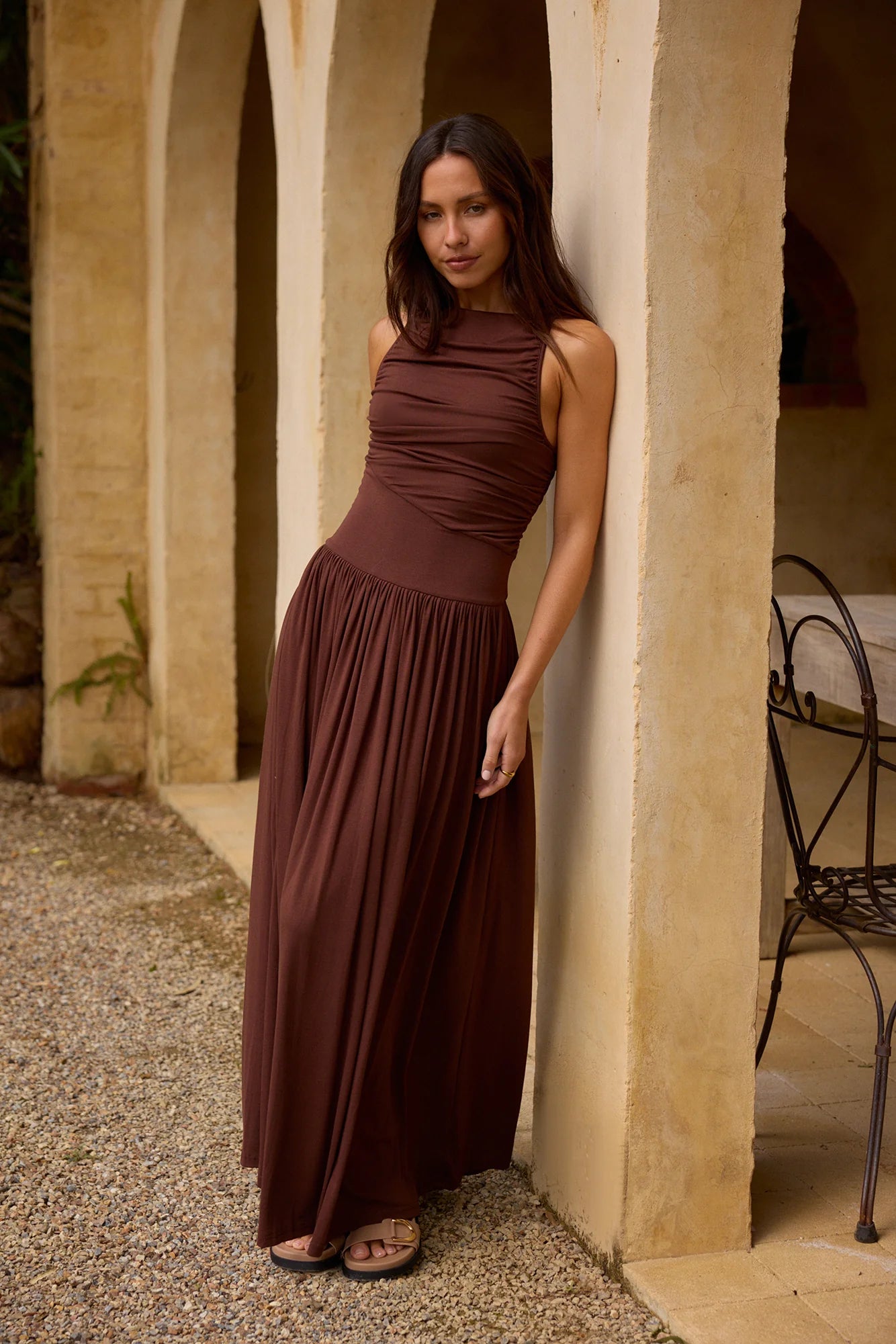 Nalla Maxi Dress Brown