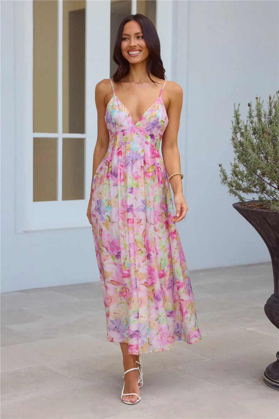 Tides Of Colour Midi Dress Print
